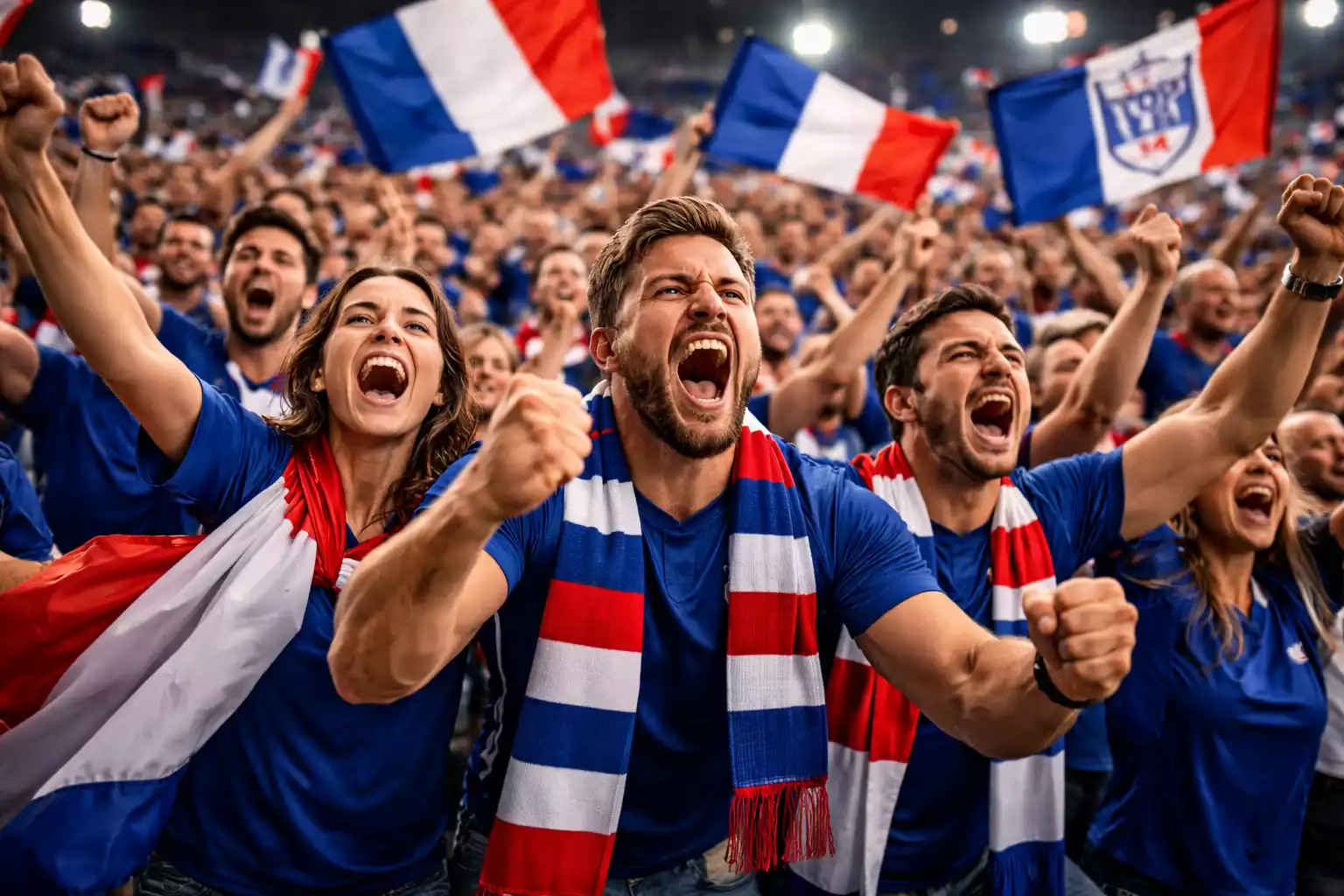 Avantage du terrain avec supporters en tribune animée