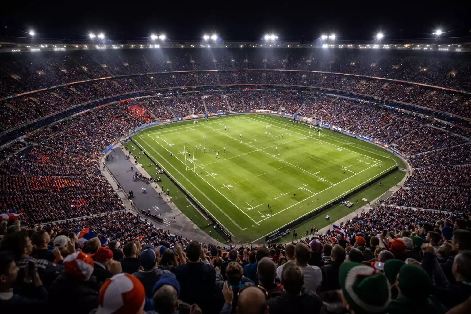 Vue panoramique du stade Ernest-Wallon de Toulouse lors d'un match de Top 14